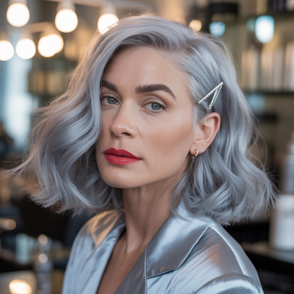 silver hair color ideas for women over 45