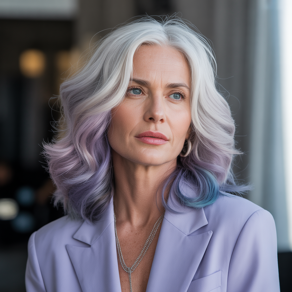 silver hair color ideas for women over 45