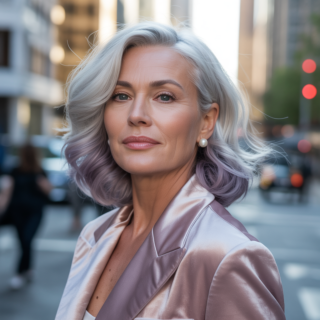 silver hair color ideas for women over 45