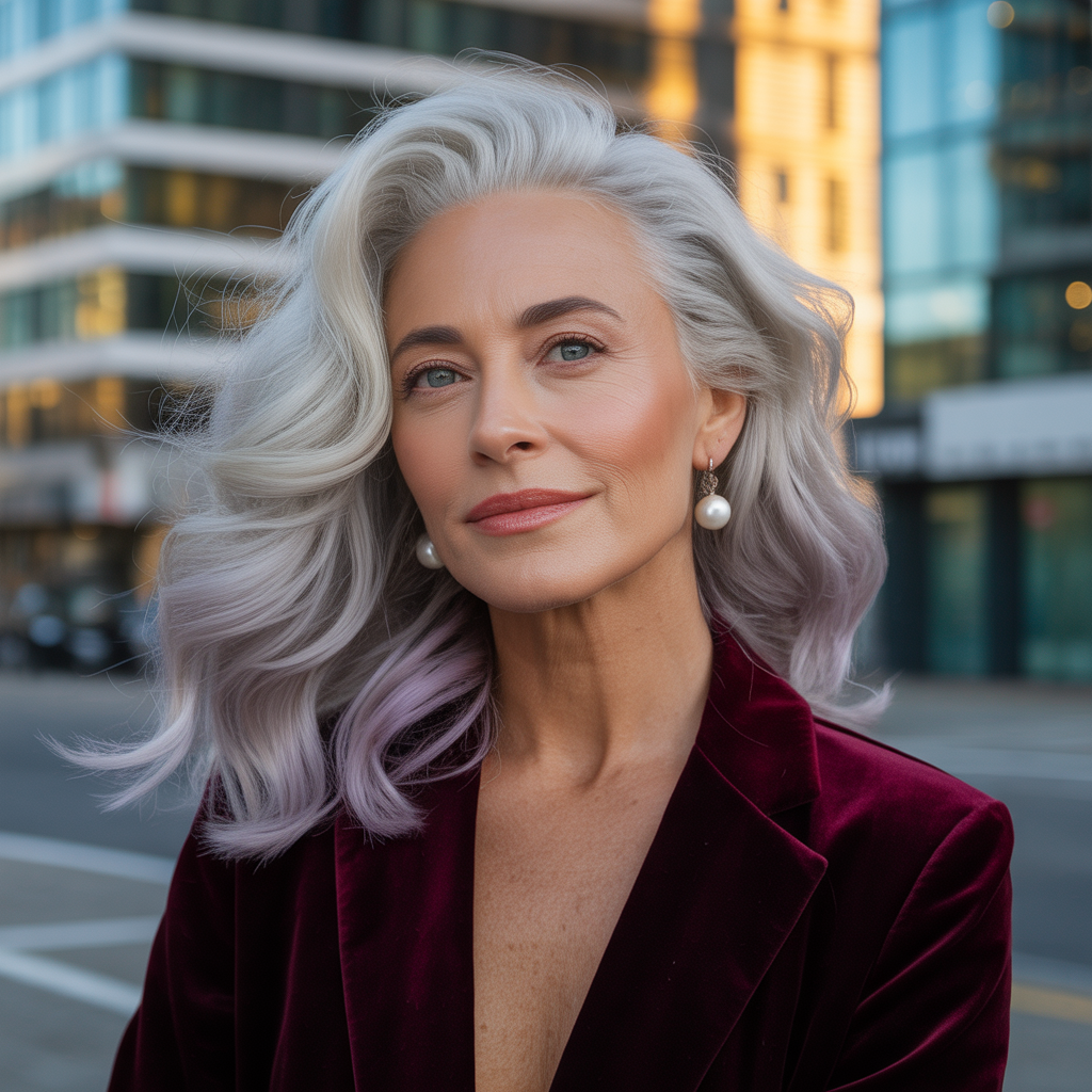 silver hair color ideas for women over 45