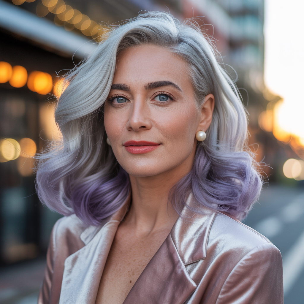silver hair color ideas for women over 45