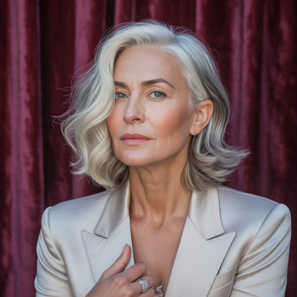 silver hair color ideas for women over 45