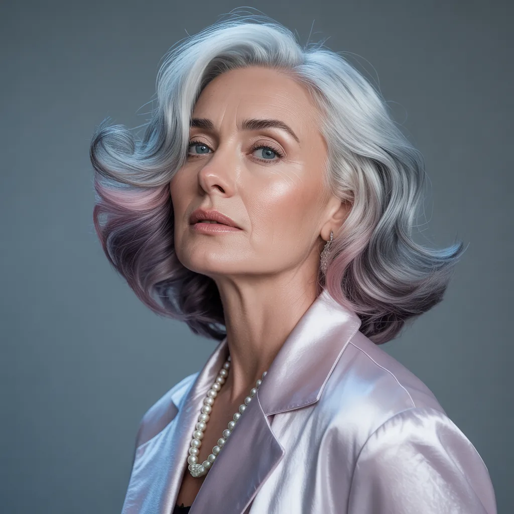 silver hair color ideas for women over 45