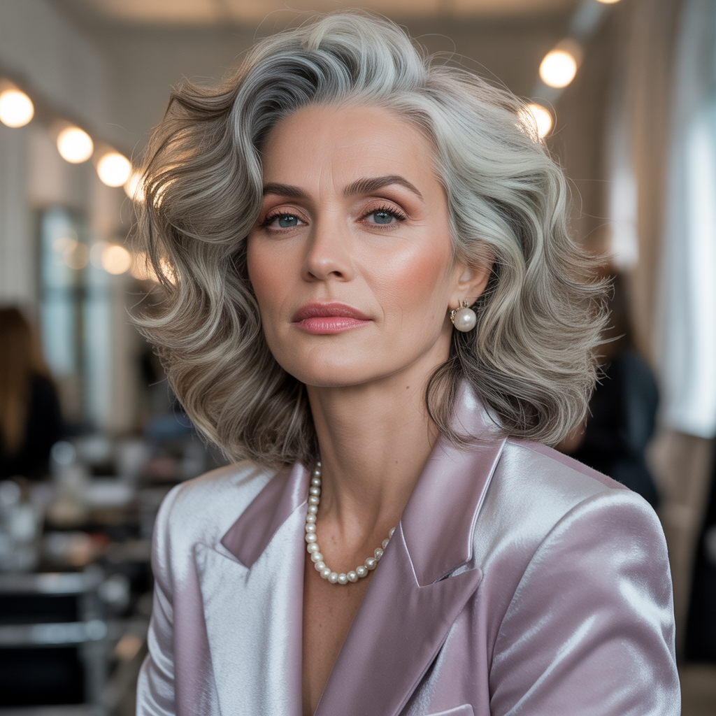 silver hair color ideas for women over 45