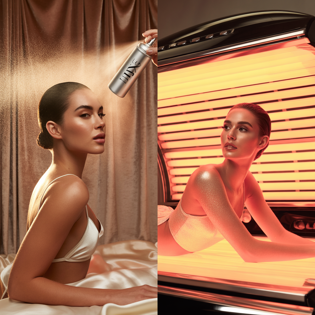 spray tan vs tanning bed