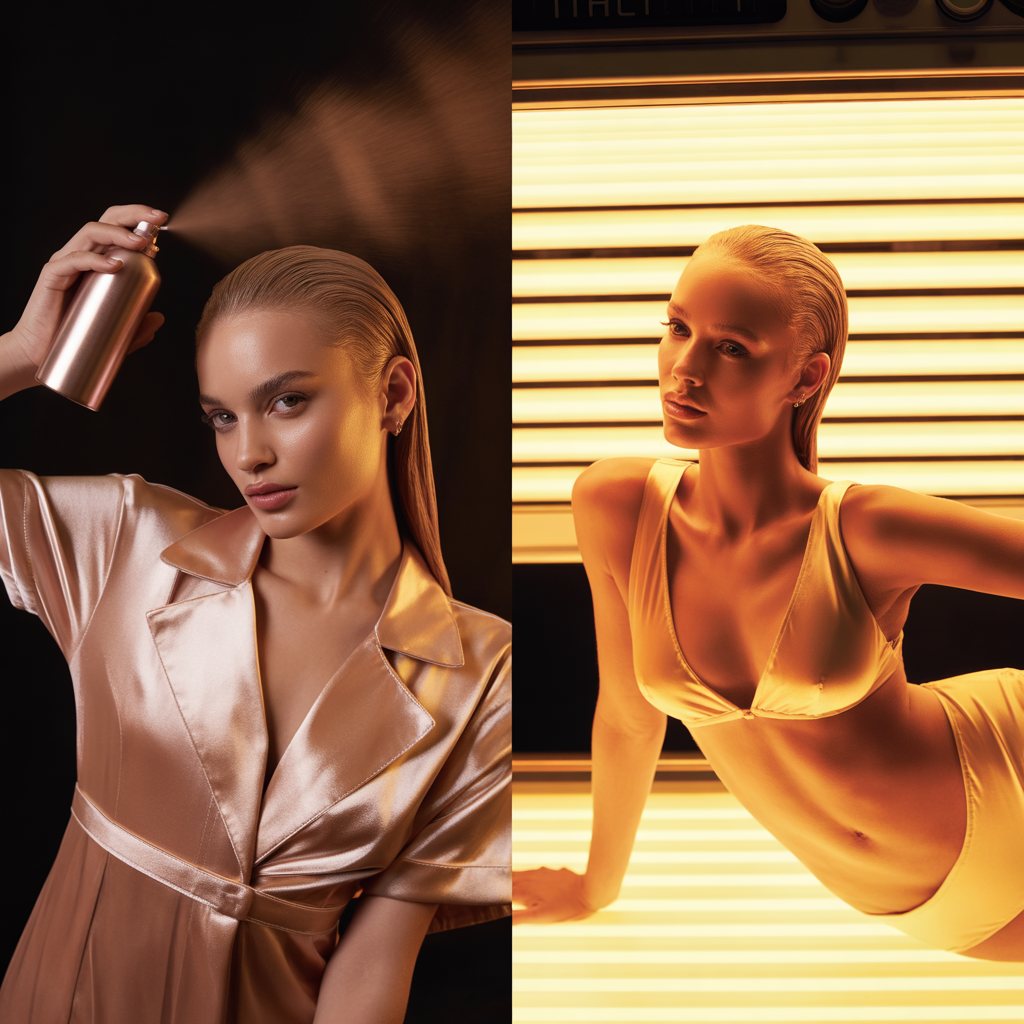 spray tan vs tanning bed