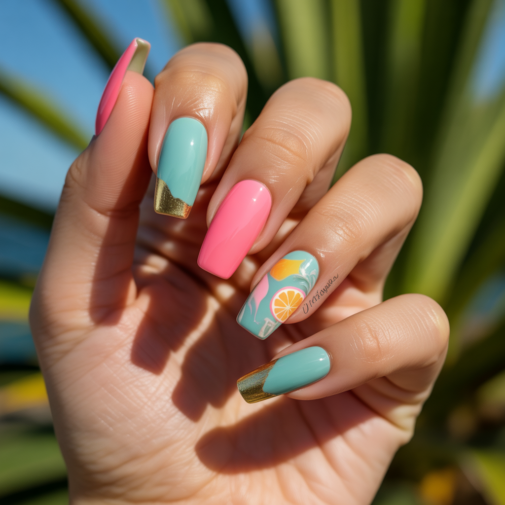 summer coffin nails