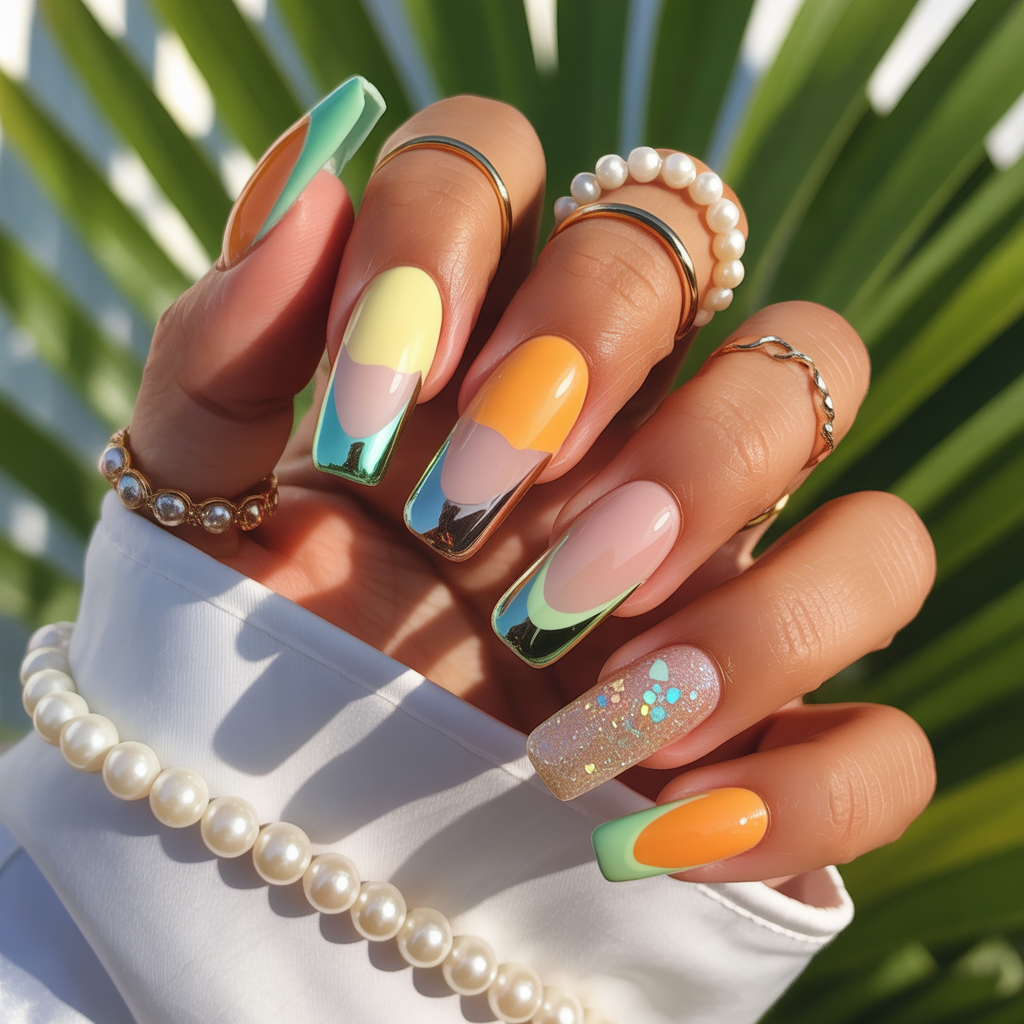 summer coffin nails