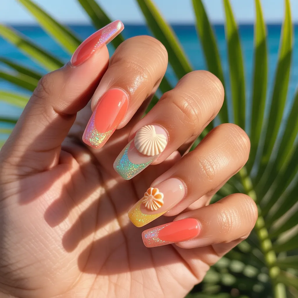 summer coffin nails