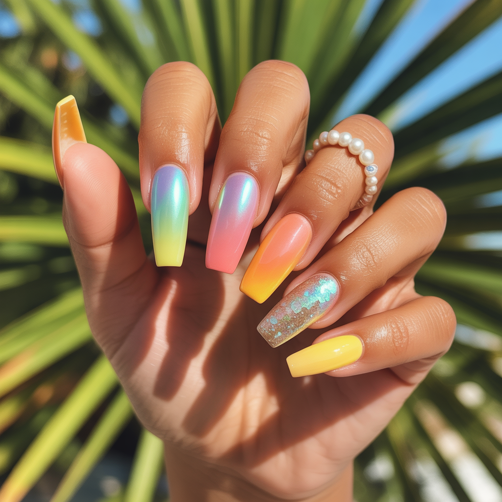 summer coffin nails