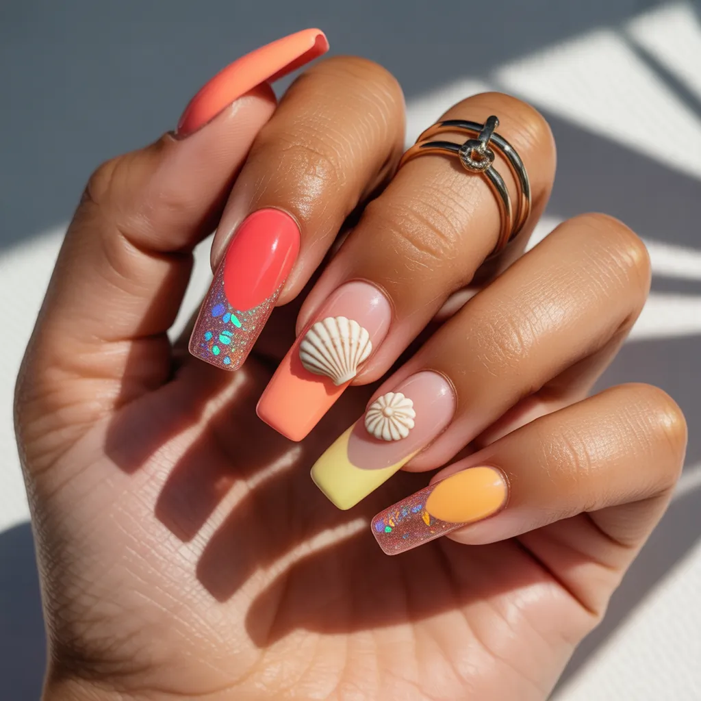 summer coffin nails