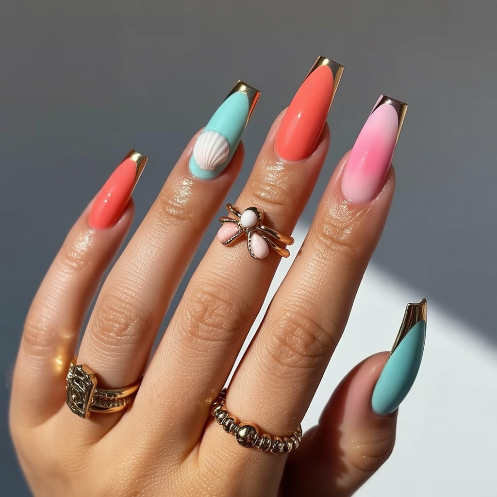 summer coffin nails