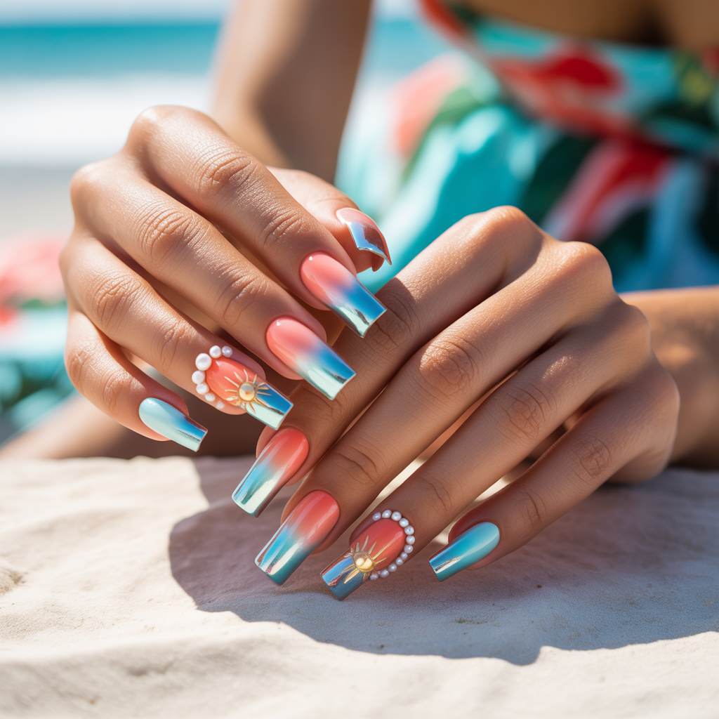 summer coffin nails