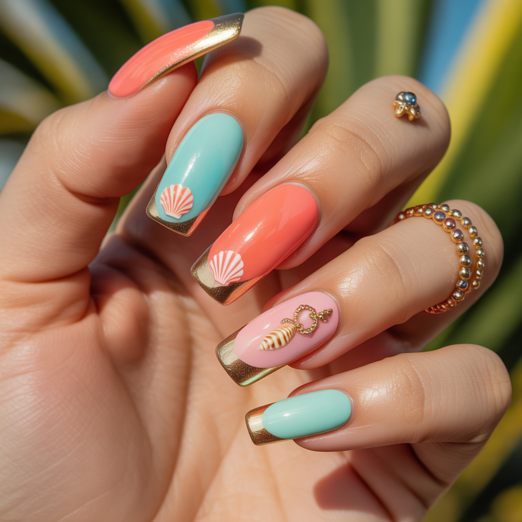 summer coffin nails