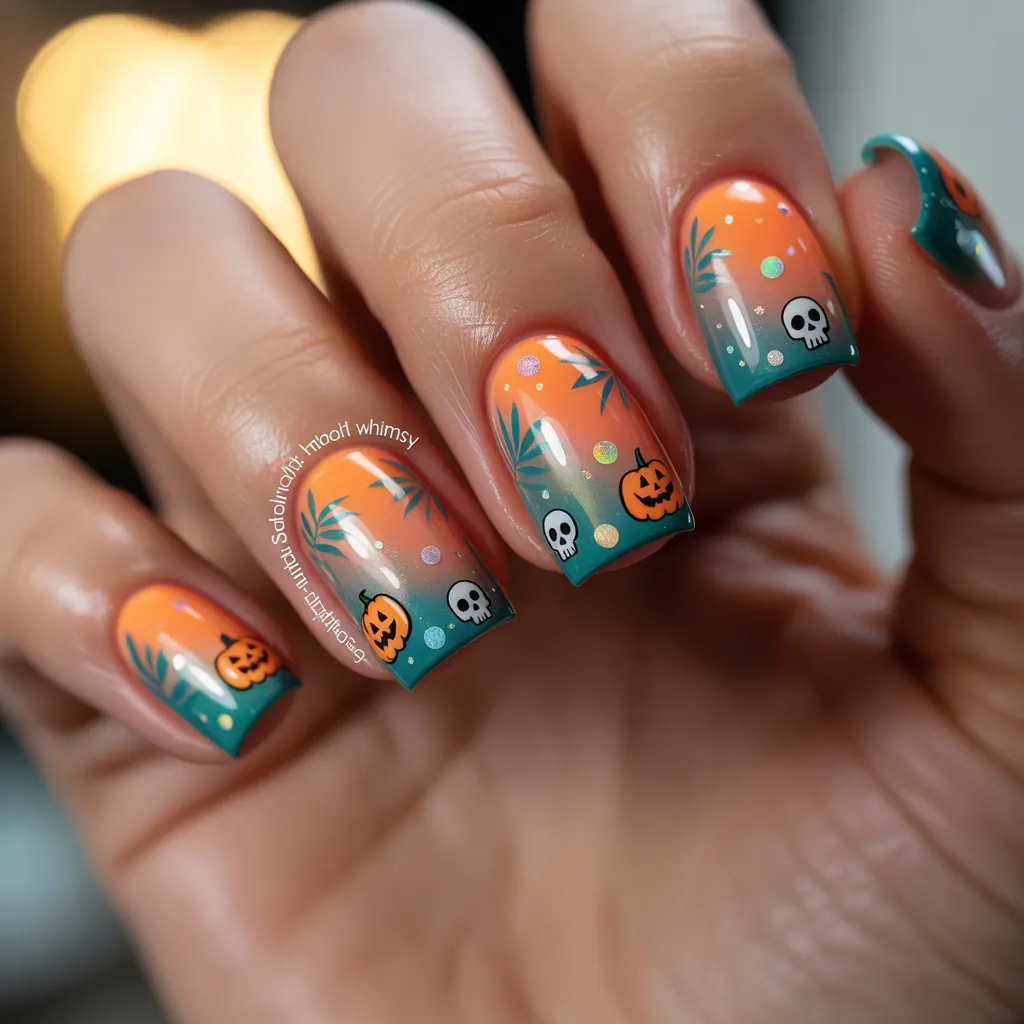 summer halloween nails