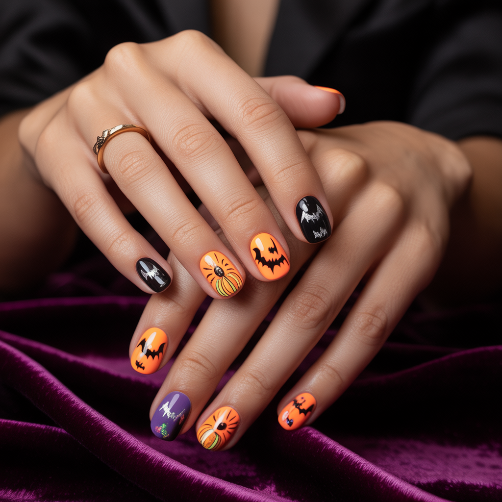 summer halloween nails