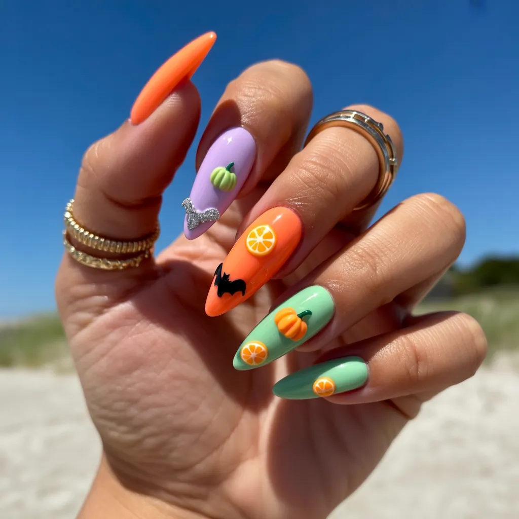 summer halloween nails