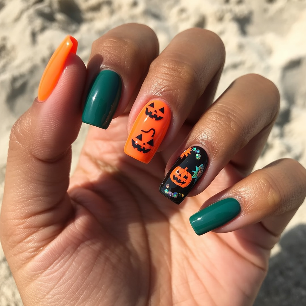 summer halloween nails