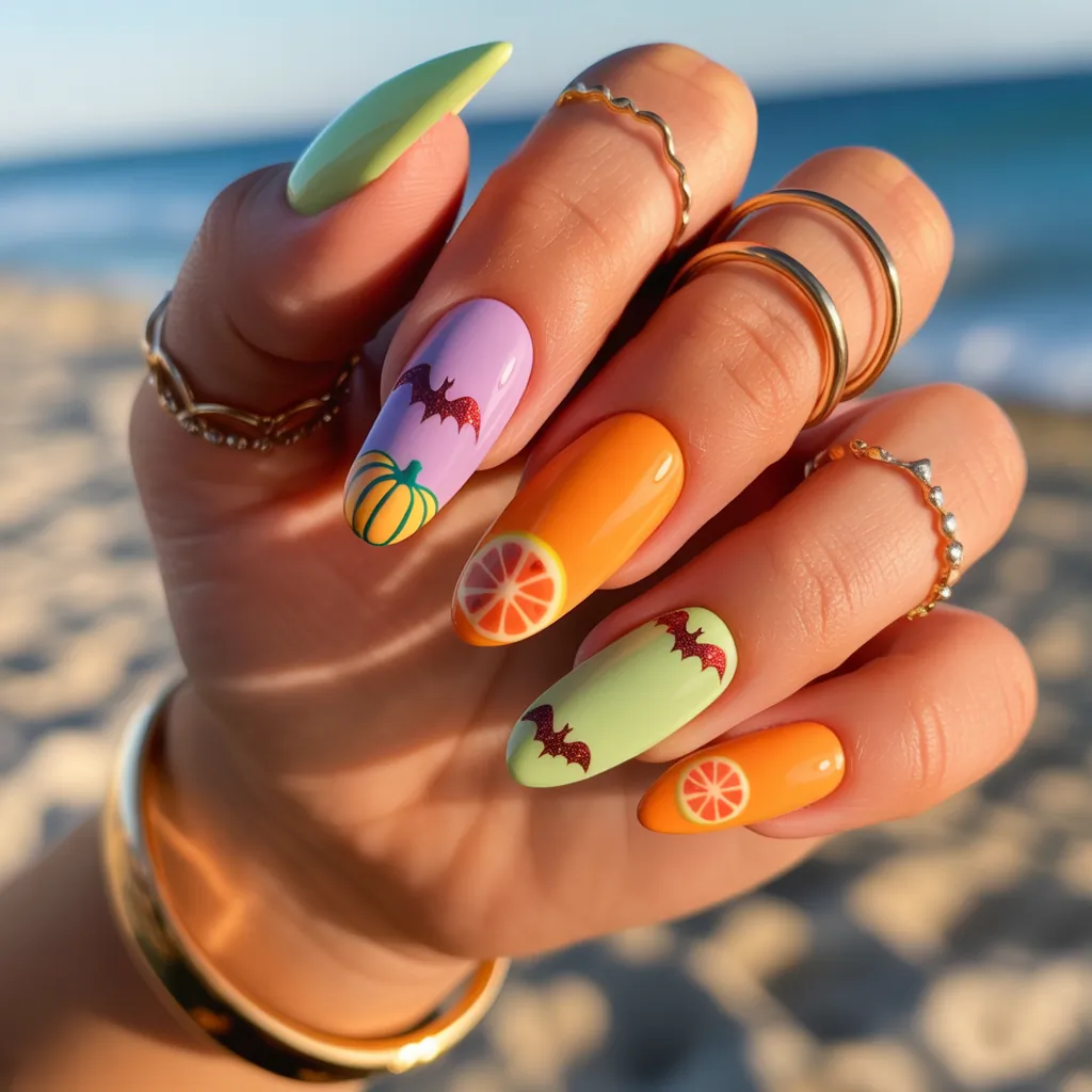summer halloween nails