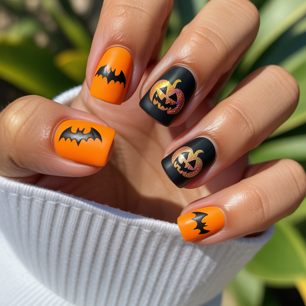 summer halloween nails