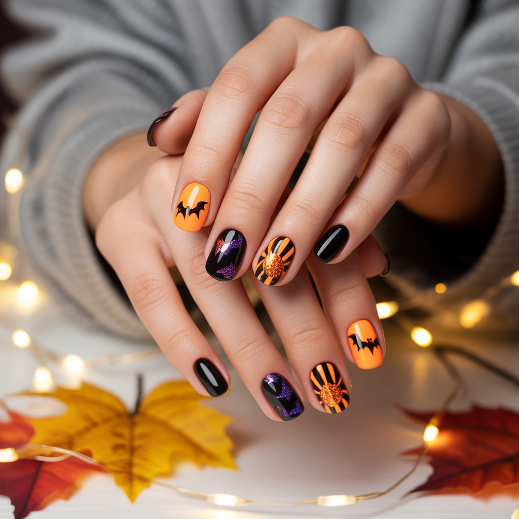 summer halloween nails