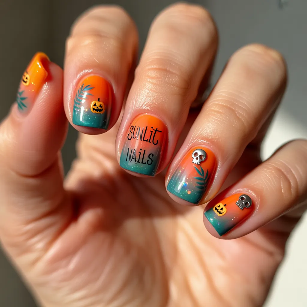 summer halloween nails