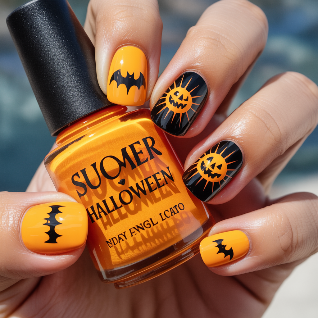 summer halloween nails