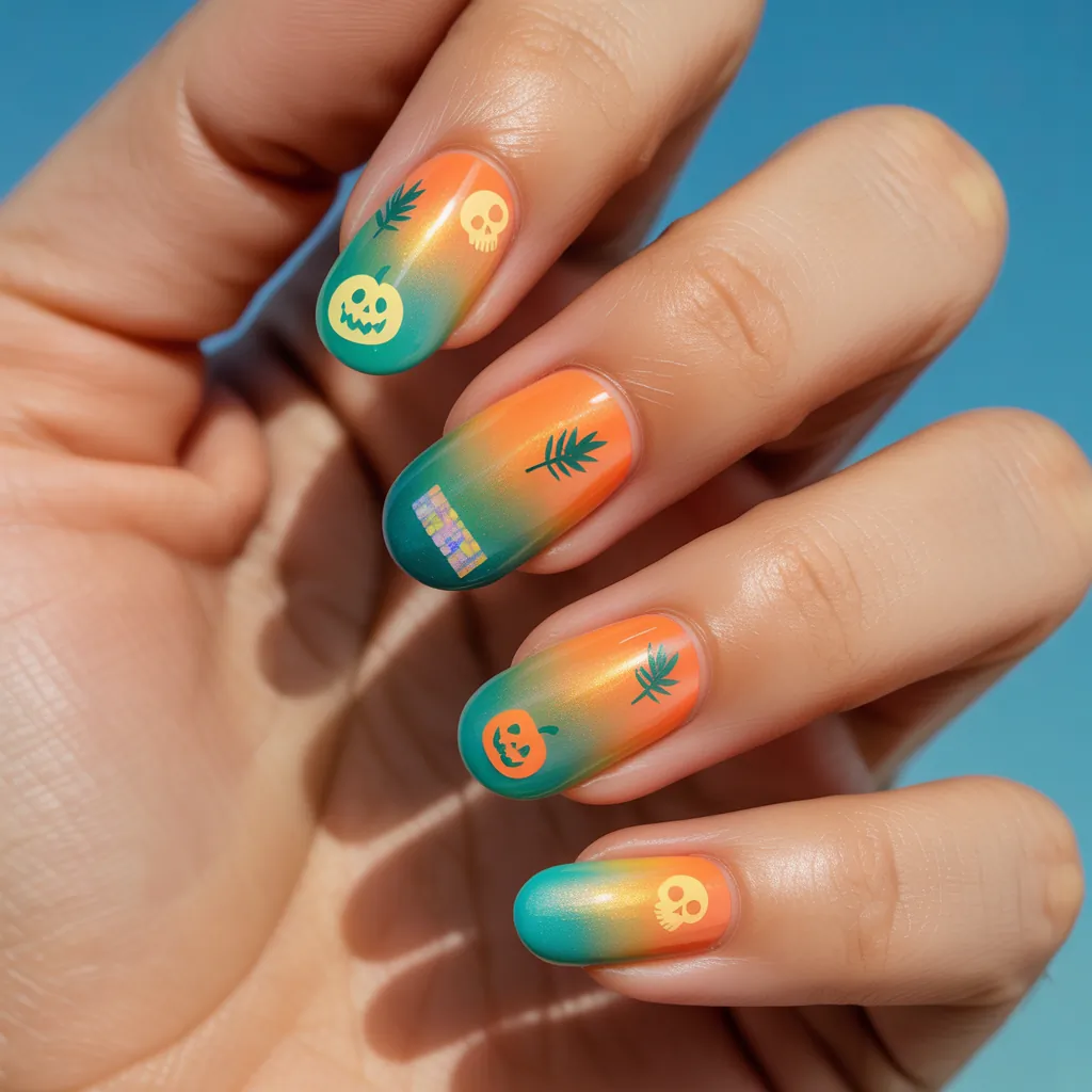 summer halloween nails