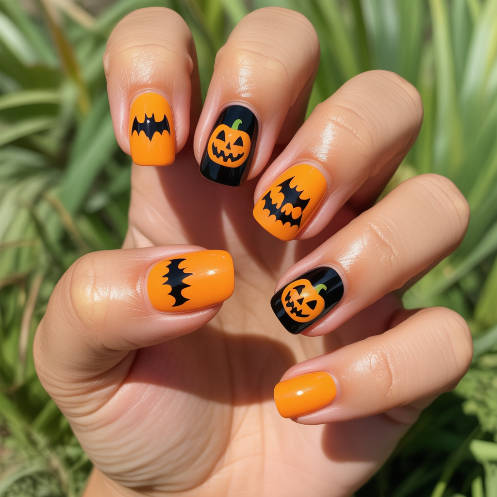 summer halloween nails