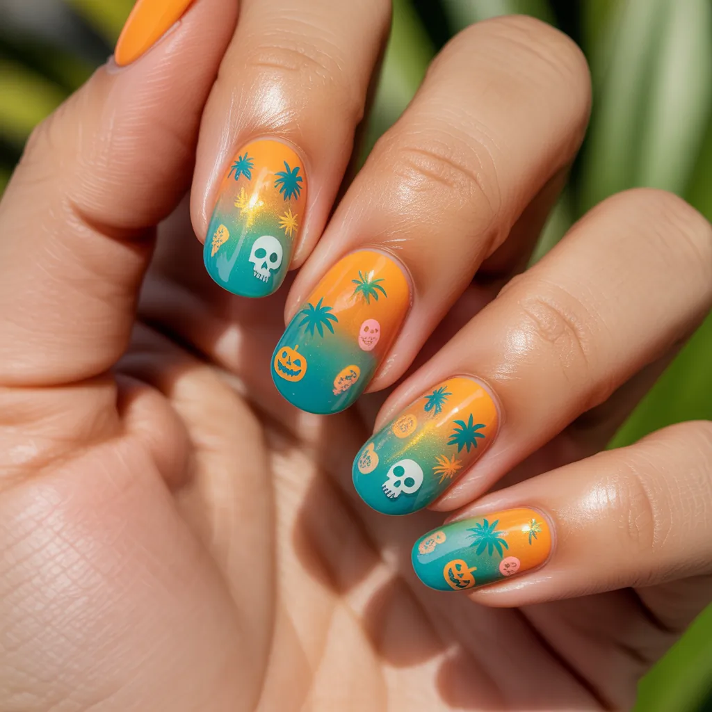 summer halloween nails