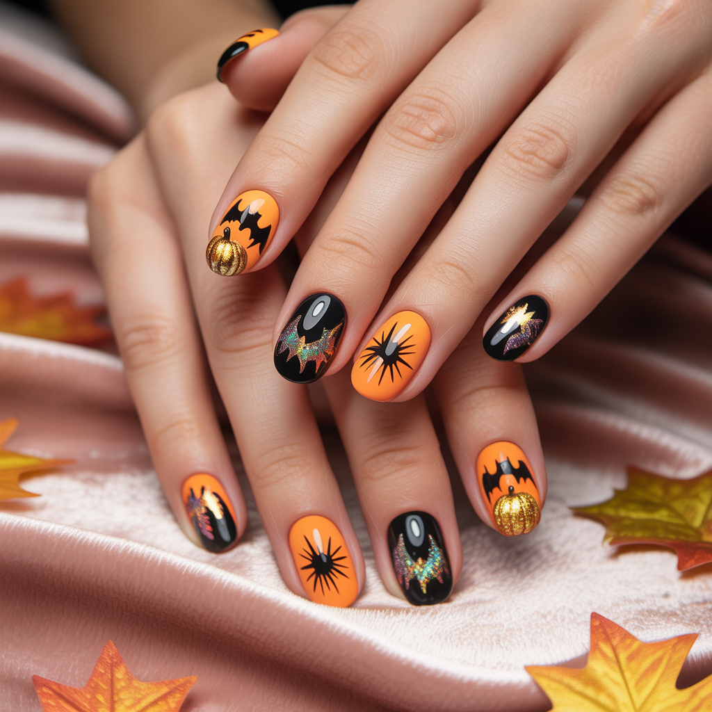 summer halloween nails