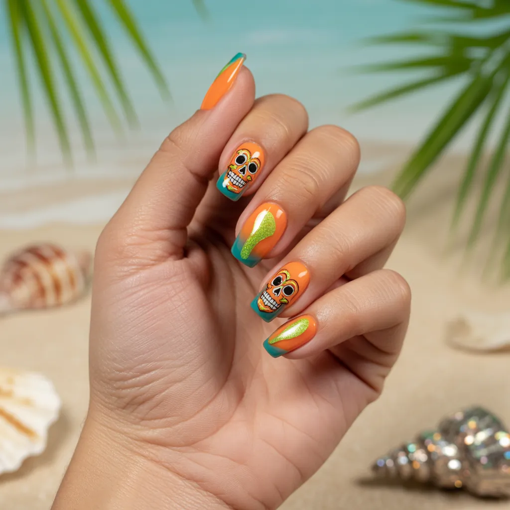 summer halloween nails