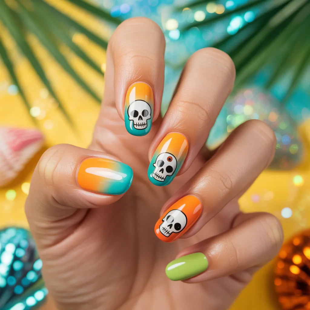 summer halloween nails
