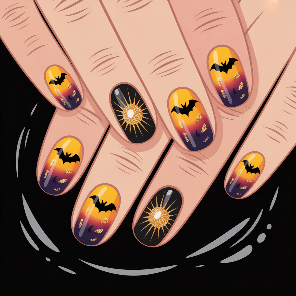 summer halloween nails