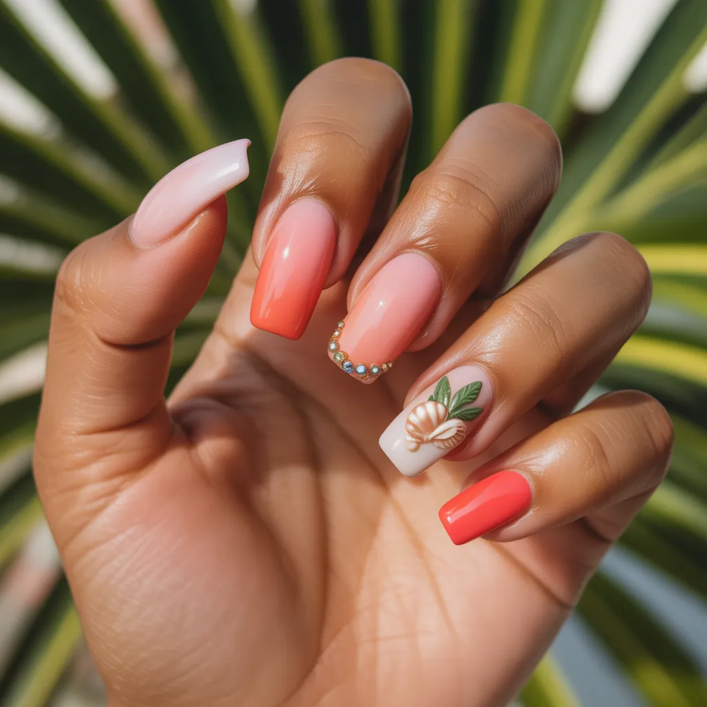 summer short coffin nails