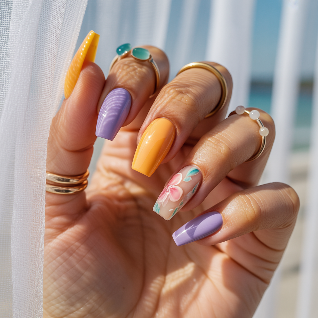 summer short coffin nails