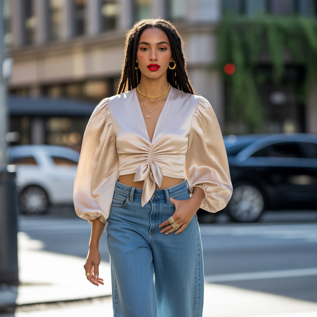 tops for wide leg jeans