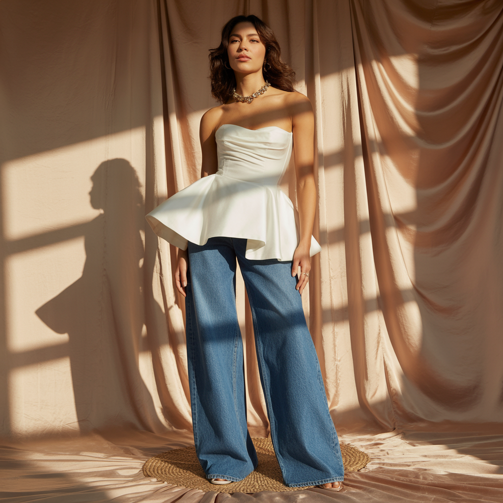 tops for wide leg jeans