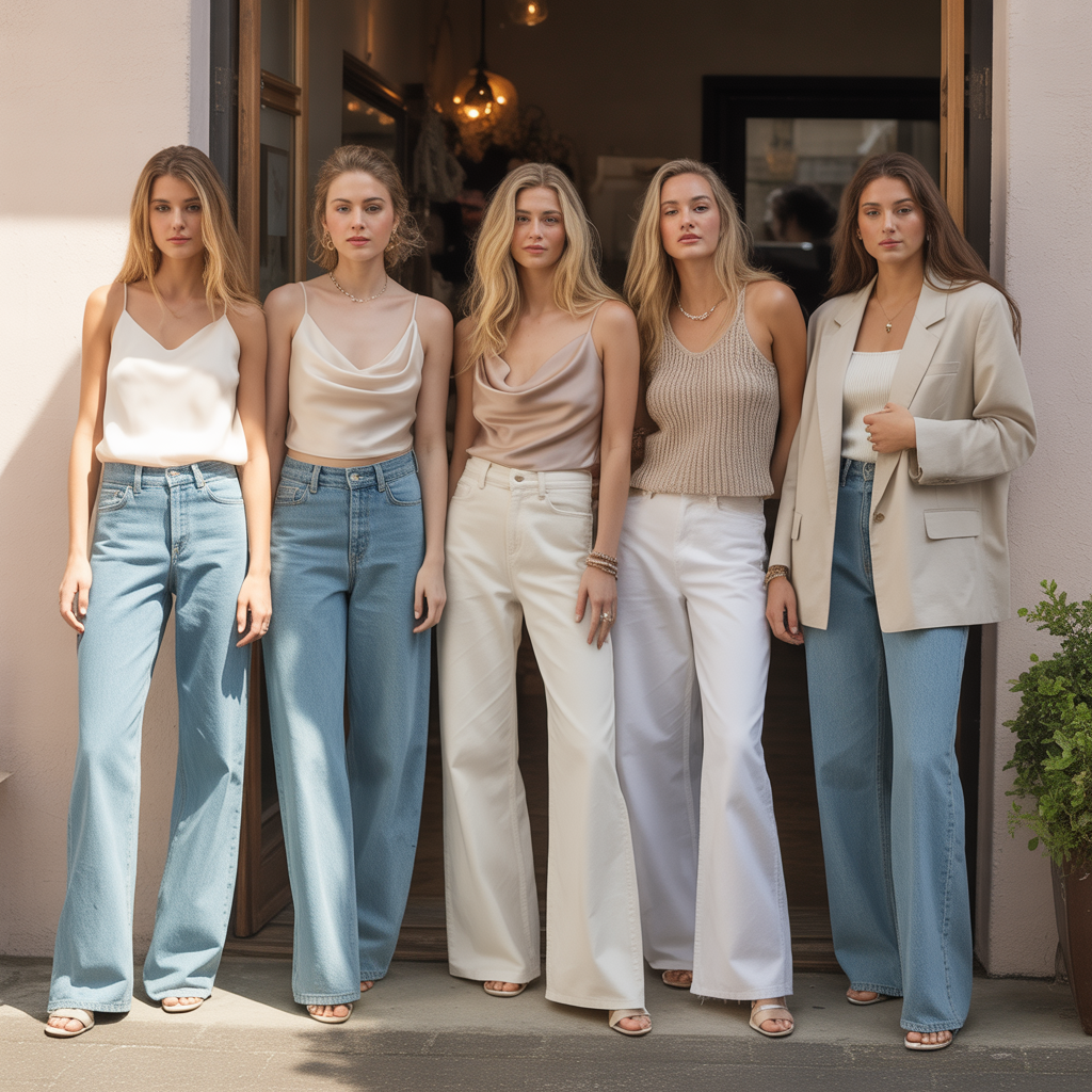 tops to wear with wide leg jeans