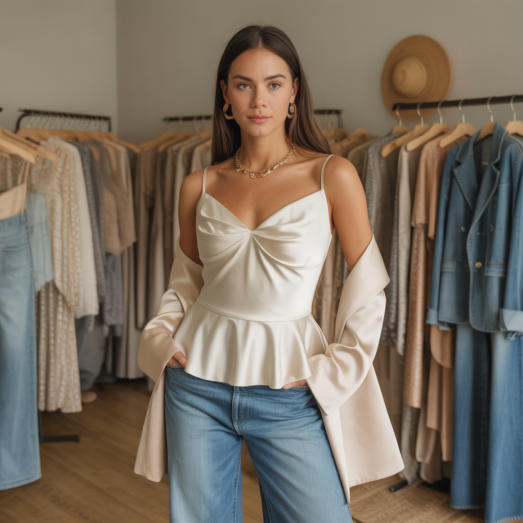 tops to wear with wide leg jeans