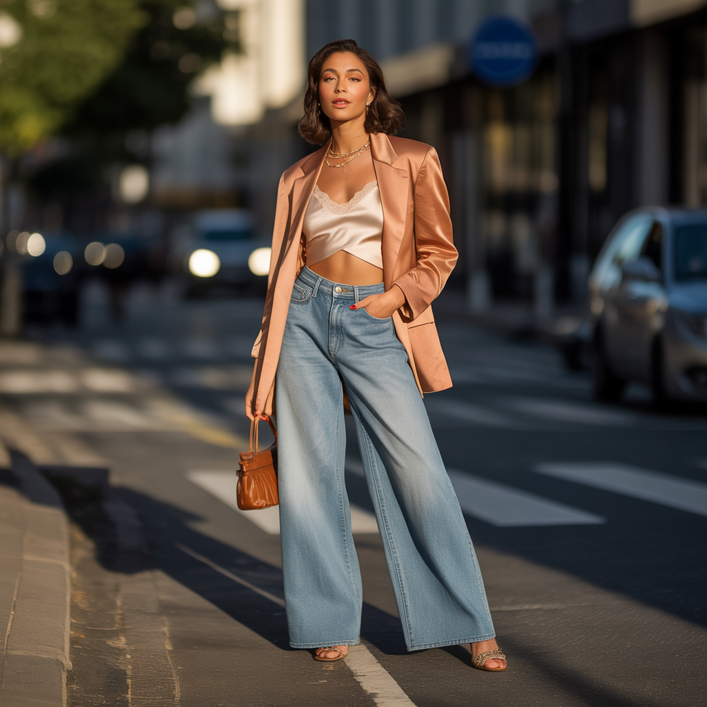 tops to wear with wide leg jeans