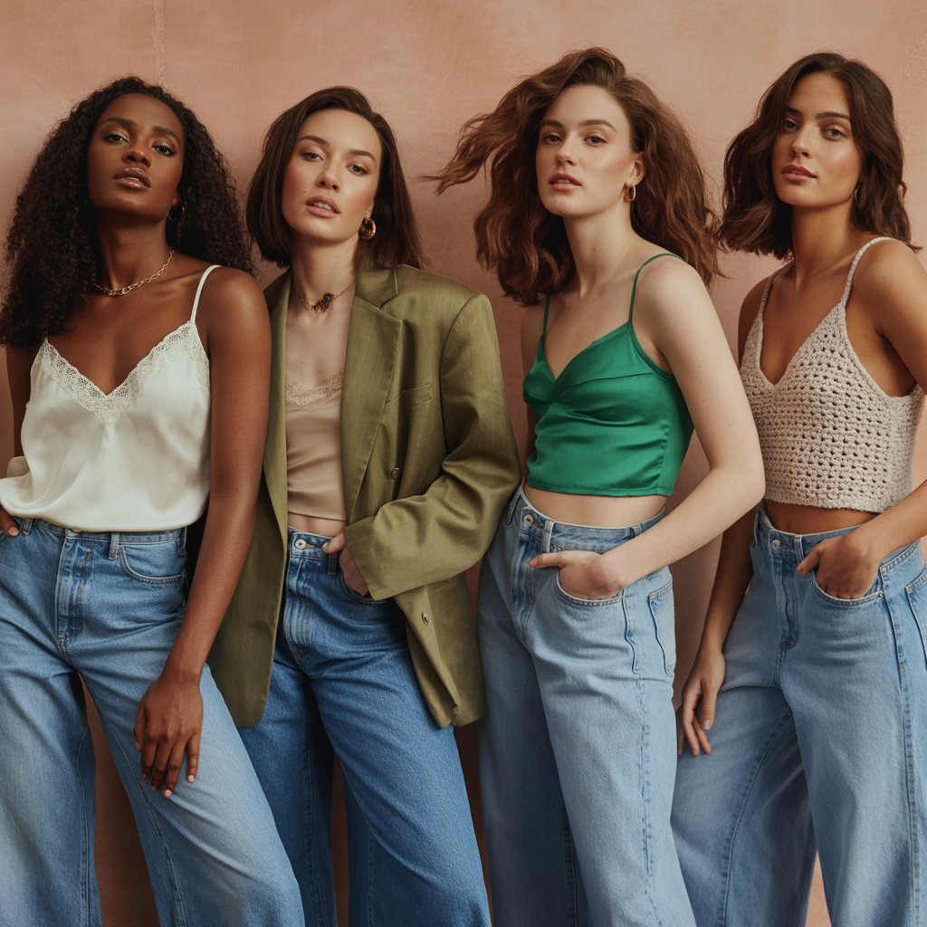 tops to wear with wide leg jeans