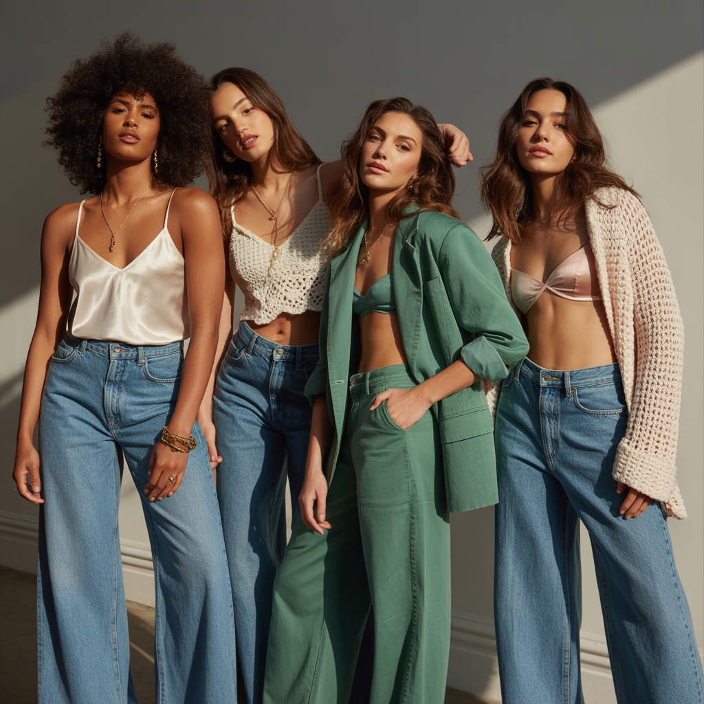 tops to wear with wide leg jeans