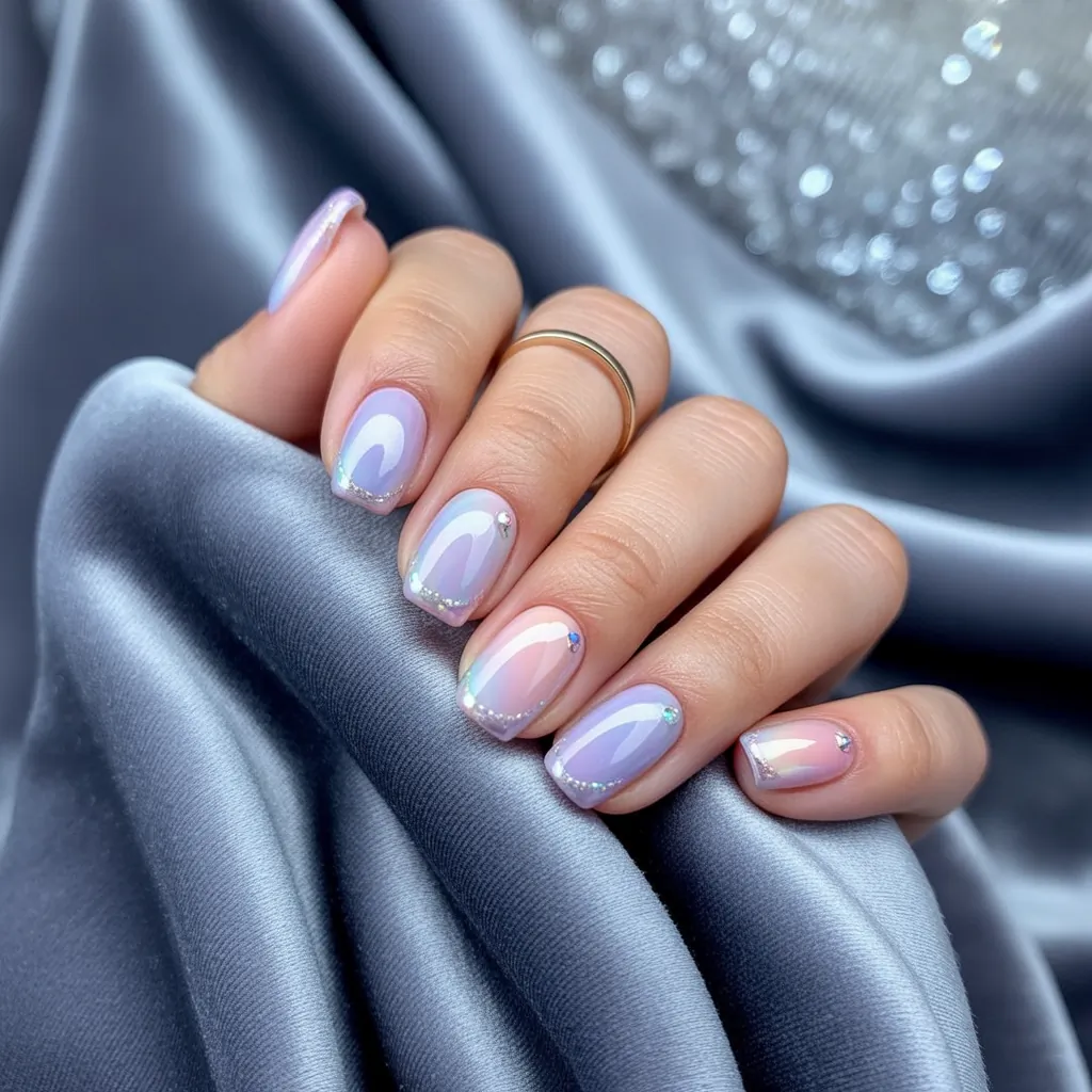 trendy short acrylic nails