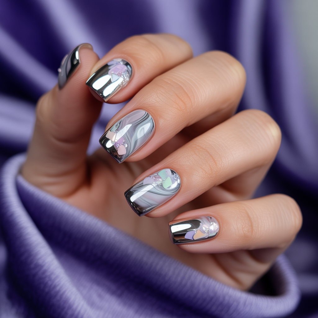 trendy short acrylic nails