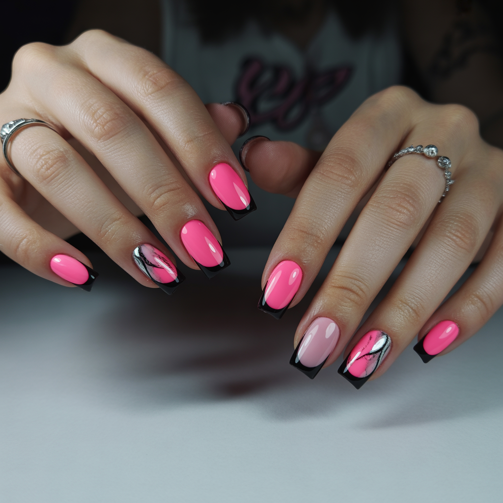 trendy short acrylic nails