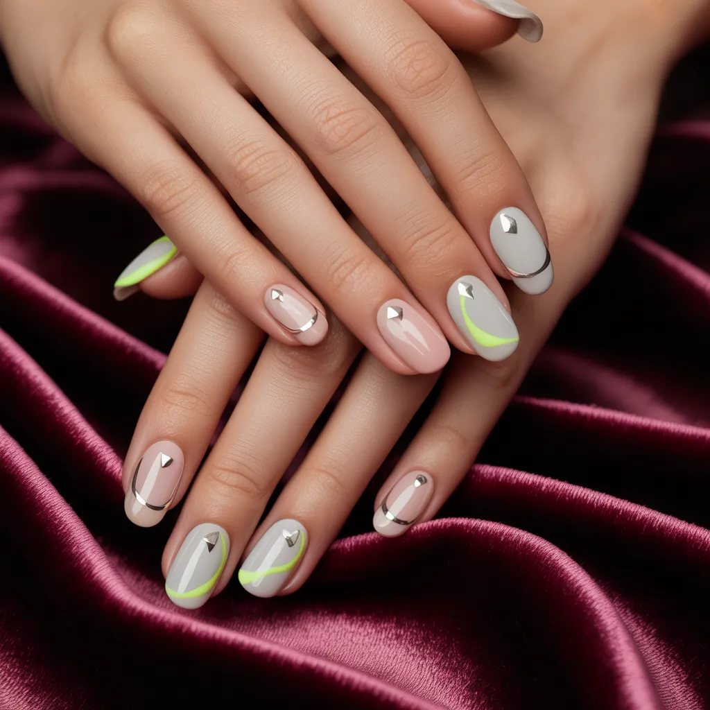 trendy short acrylic nails