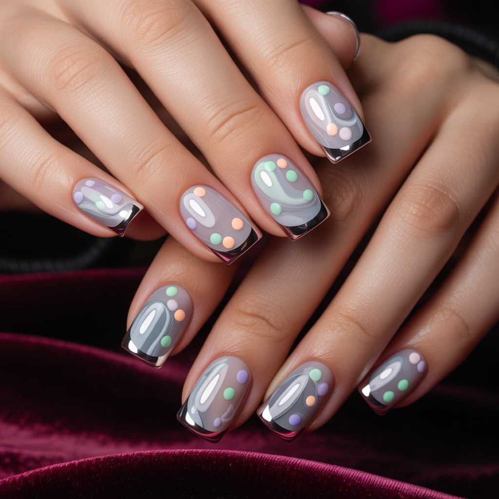 trendy short acrylic nails