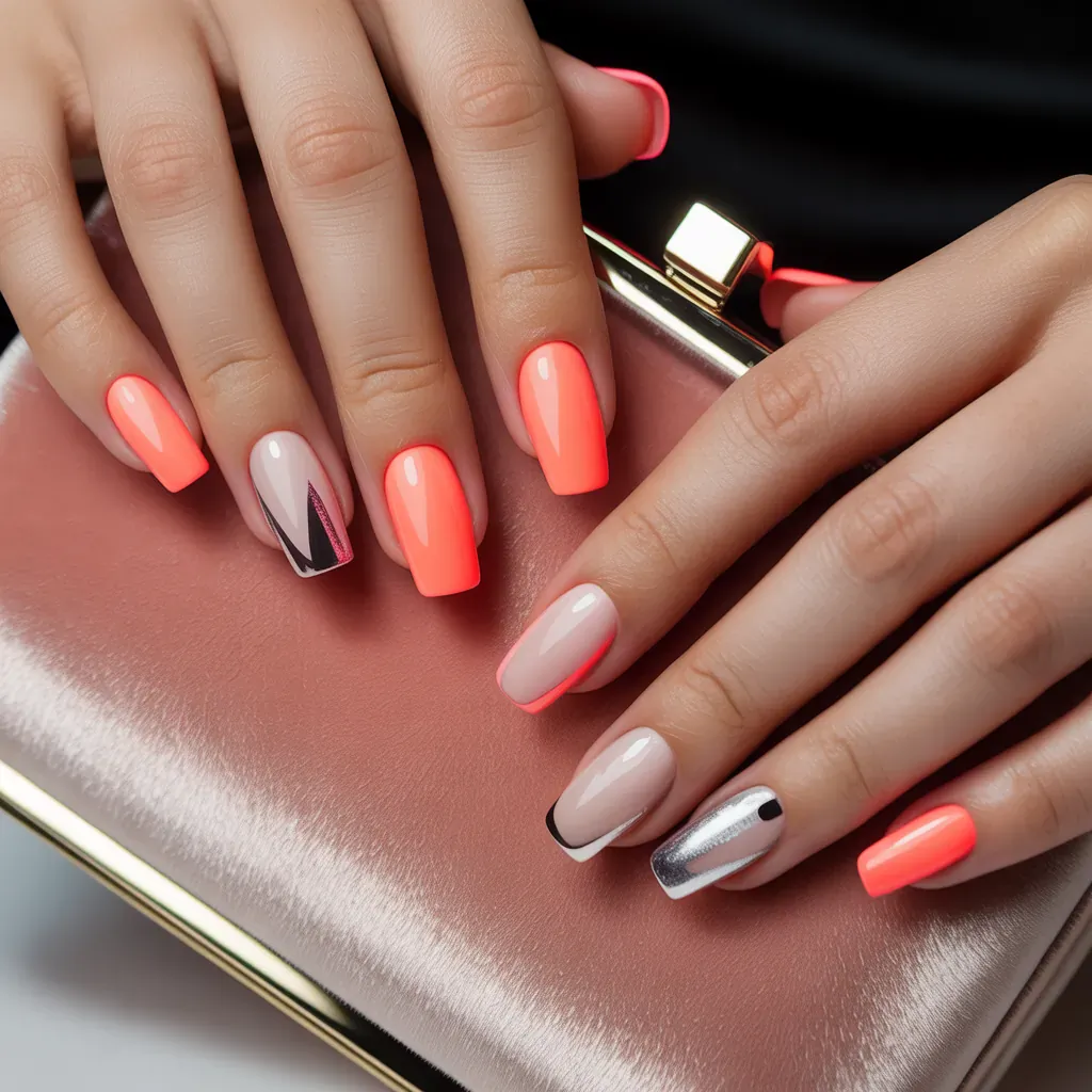 trendy short acrylic nails