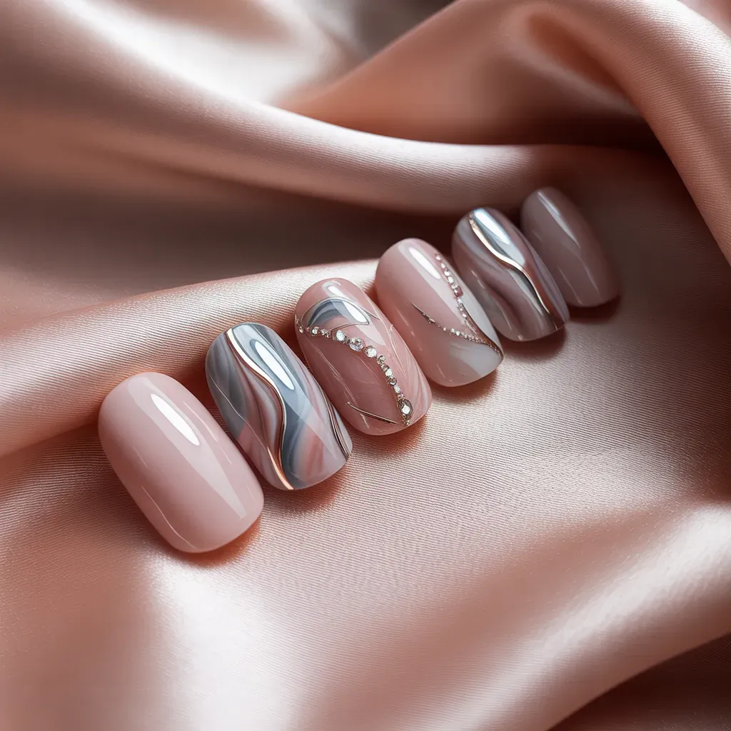 trendy short acrylic nails